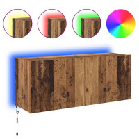 Produktbild för TV Vägghylla Gammalt trä 100 x 35 x 41 cm Konstruerat trä