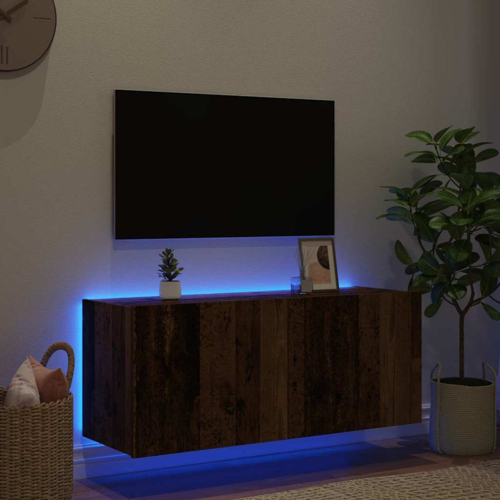 Produktbild för TV Vägghylla Gammalt trä 100 x 35 x 41 cm Konstruerat trä