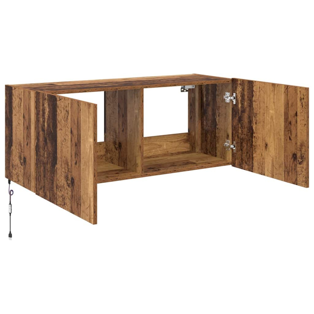 Produktbild för TV Vägghylla Gammalt trä 100 x 35 x 41 cm Konstruerat trä