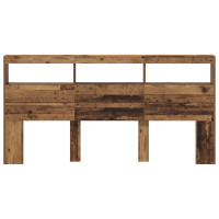 Produktbild för Huvudgavel Gammalt trä 200 x 17 x 102 cm Konstruerat trä