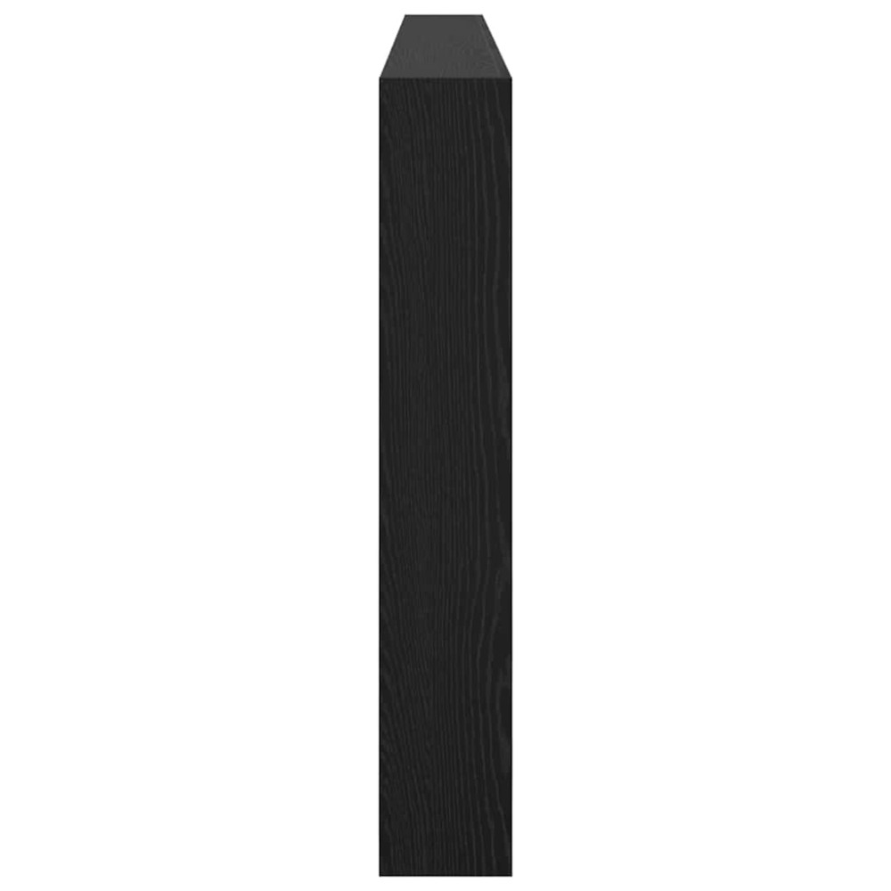 Produktbild för Huvudgavel med hylla Svart Ek 220 x 17 x 102 cm Konstruerat trä