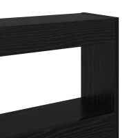 Produktbild för Huvudgavel med hylla Svart Ek 220 x 17 x 102 cm Konstruerat trä