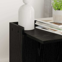 Produktbild för Kattlåda Inhägnad Svart Ek 42 x 42 x 51 cm Konstruerat trä