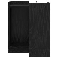 Produktbild för Kattlåda Inhägnad Svart Ek 42 x 42 x 51 cm Konstruerat trä
