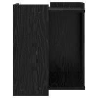 Produktbild för Kattlåda Inhägnad Svart Ek 42 x 42 x 51 cm Konstruerat trä