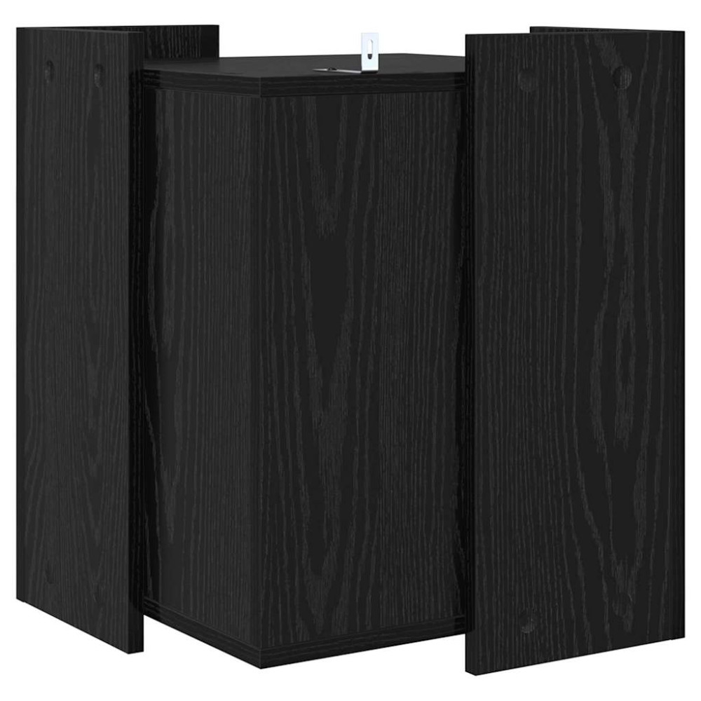Produktbild för Kattlåda Inhägnad Svart Ek 42 x 42 x 51 cm Konstruerat trä