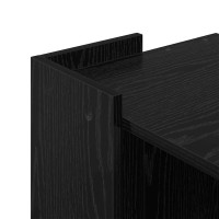 Produktbild för Kattlåda Inhägnad Svart Ek 42 x 42 x 51 cm Konstruerat trä