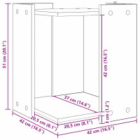 Produktbild för Kattlåda Inhägnad Svart Ek 42 x 42 x 51 cm Konstruerat trä