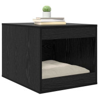 Produktbild för Kattlåda Inhägnad Svart Ek 47 x 59 x 42 cm Konstruerat trä