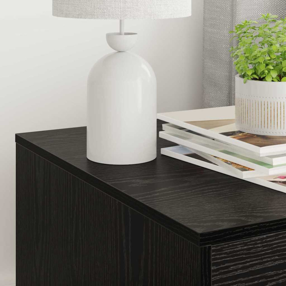Produktbild för Kattlåda Inhägnad Svart Ek 47 x 59 x 42 cm Konstruerat trä