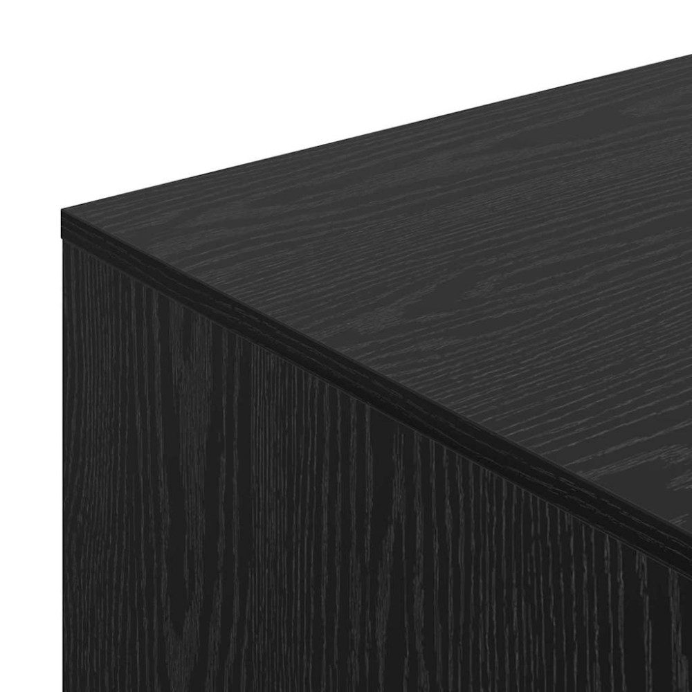 Produktbild för Kattlåda Inhägnad Svart Ek 47 x 59 x 42 cm Konstruerat trä