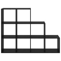 Produktbild för Rumsavdelare Bokhylla Svart Ek 137,5 x 29 x 103,5 cm