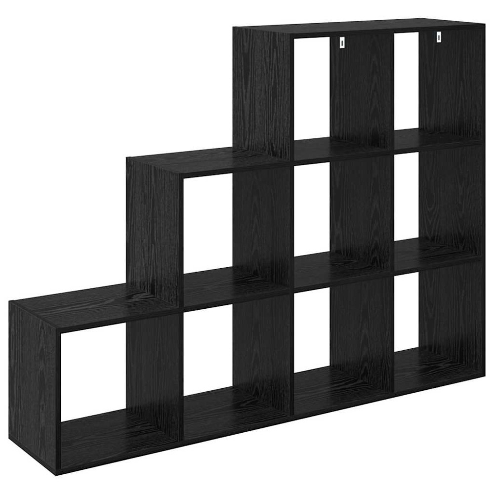 Produktbild för Rumsavdelare Bokhylla Svart Ek 137,5 x 29 x 103,5 cm