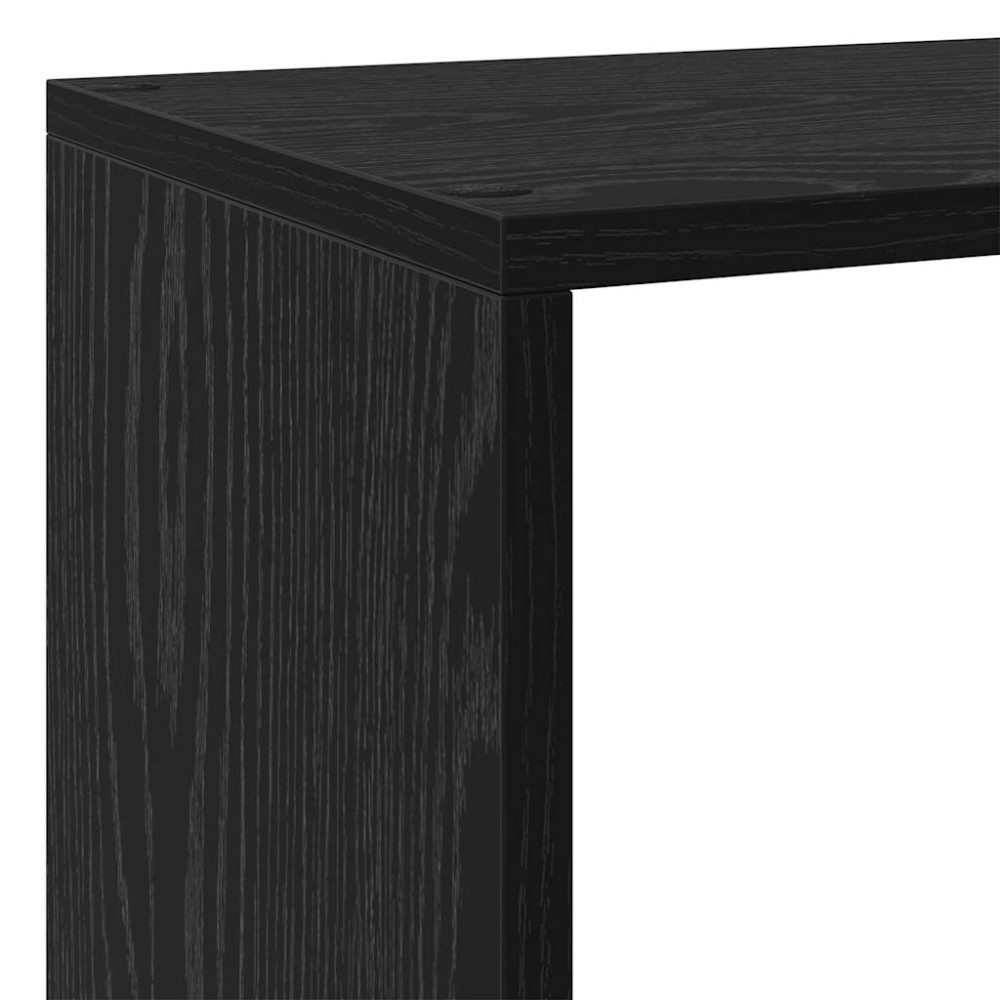 Produktbild för Rumsavdelare Bokhylla Svart Ek 143,5 x 29 x 143,5 cm