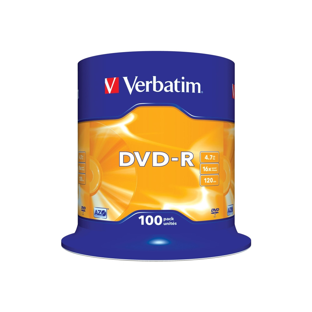 Produktbild för Verbatim - DVD-R x 100 - 4.7 GB - lagringsmedier