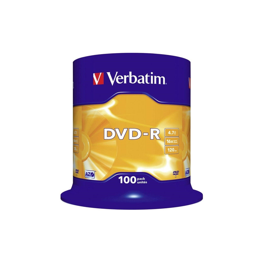 Produktbild för Verbatim - DVD-R x 100 - 4.7 GB - lagringsmedier