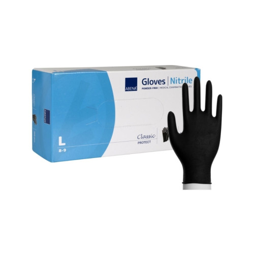 Abena Abena HospiCare - handskar - storlek: 8-9 - large - nitrilgummi - svart (paket om 200)