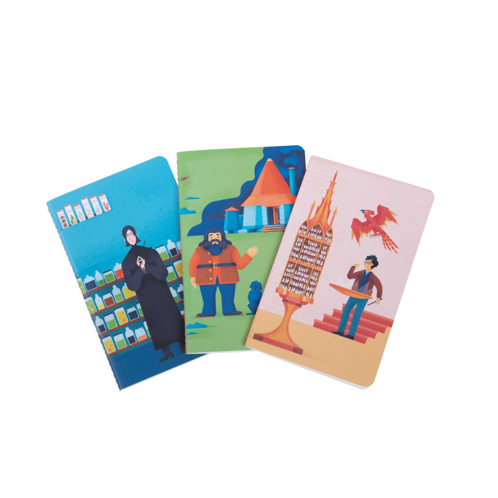 Produktbild för Harry Potter: Exploring Hogwarts Sewn Pocket Notebook Collection (Set of 3) (häftad, eng)
