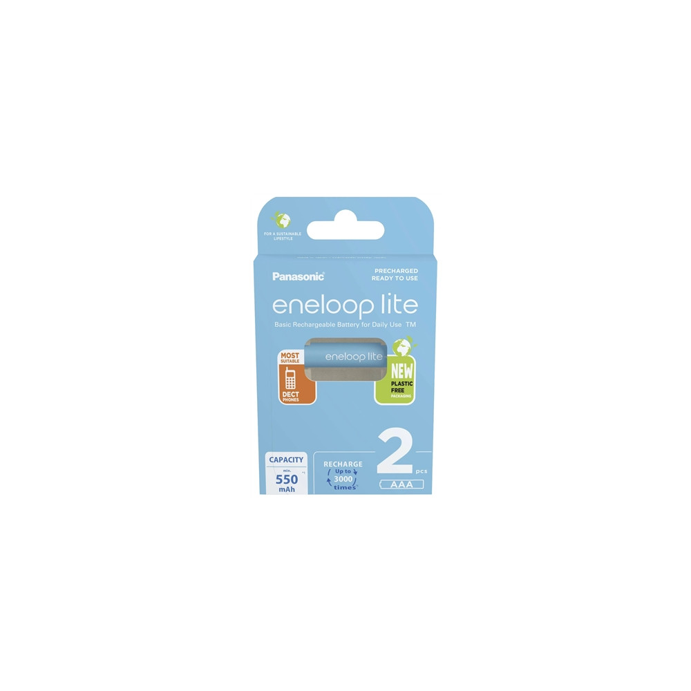 Produktbild för Panasonic eneloop lite BK-4LCCE batteri - 2 x AAA - NiMH