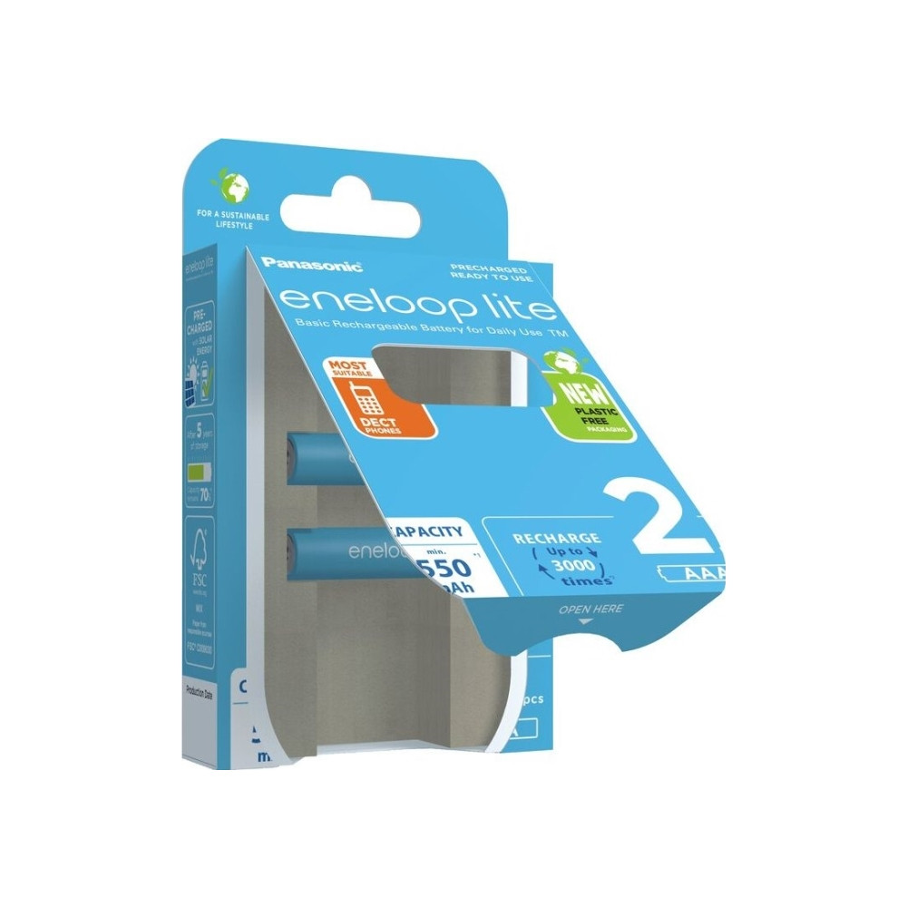 Produktbild för Panasonic eneloop lite BK-4LCCE batteri - 2 x AAA - NiMH