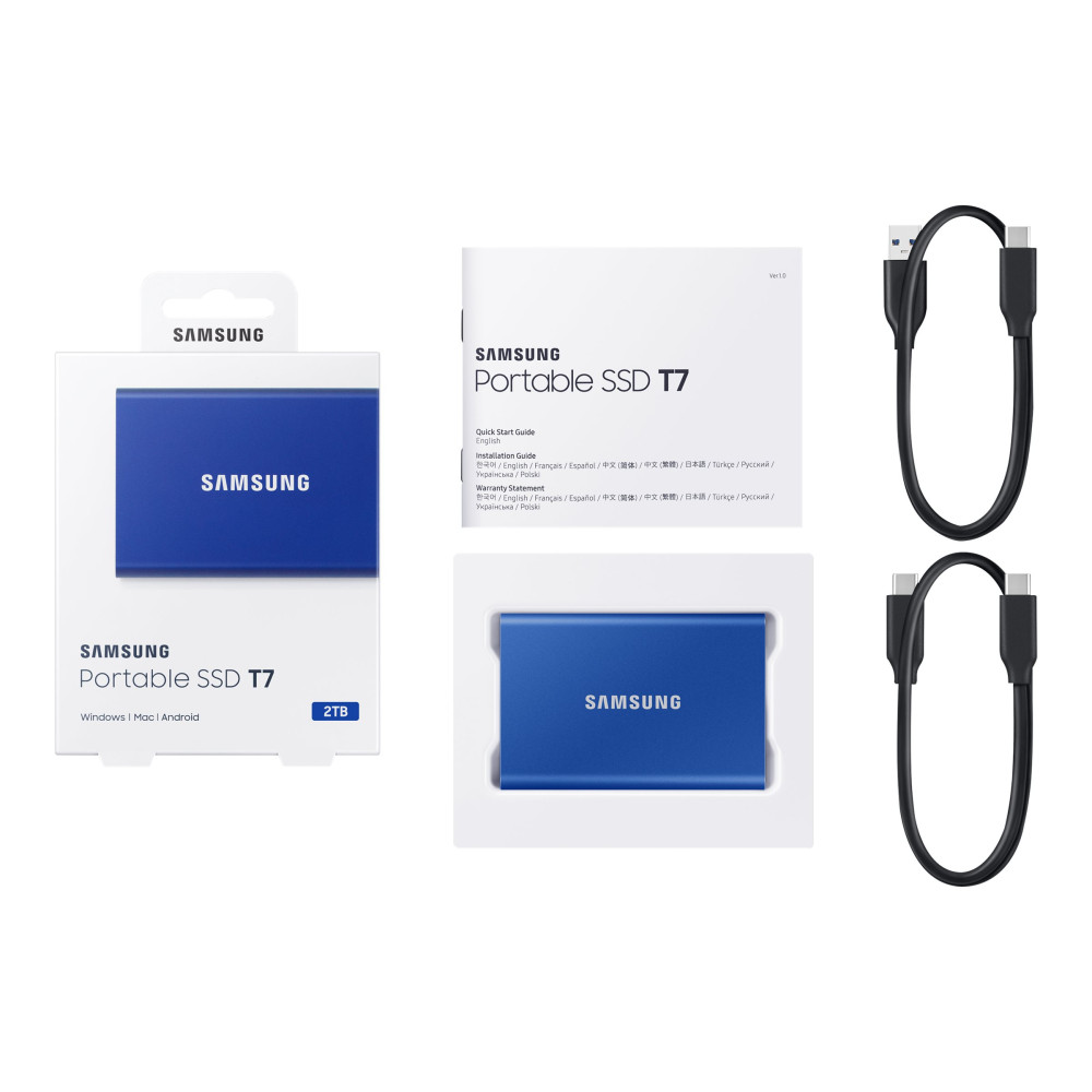 Produktbild för Samsung T7 MU-PC2T0H - SSD - 2 TB - USB 3.2 Gen 2