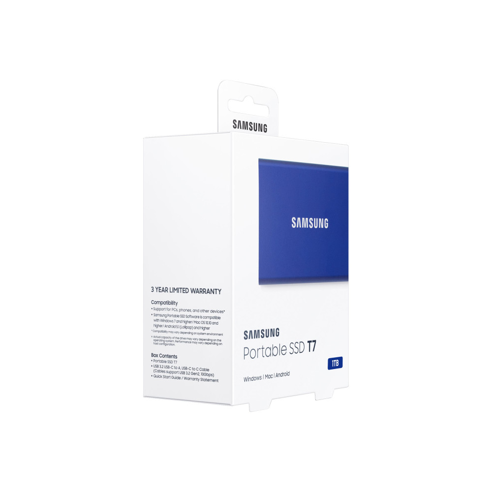 Produktbild för Samsung T7 MU-PC1T0H - SSD - 1 TB - USB 3.2 Gen 2