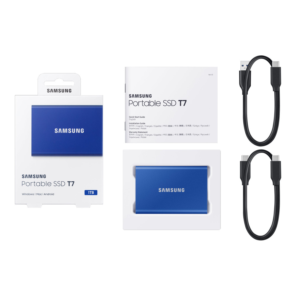 Produktbild för Samsung T7 MU-PC1T0H - SSD - 1 TB - USB 3.2 Gen 2
