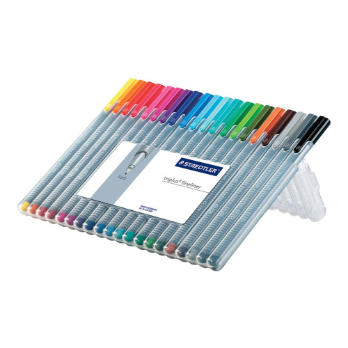 STAEDTLER STAEDTLER triplus 334 - fineliner - svart, röd, blå, grön, ljusblå, gul, orange, brun, violett, magenta, grå, olivgrön, Van Dyck-brun, silvergrå, mörkt malvafärgad, pilgrön, vinröd, vattenblå, cyan, fransk grön (paket om 20)