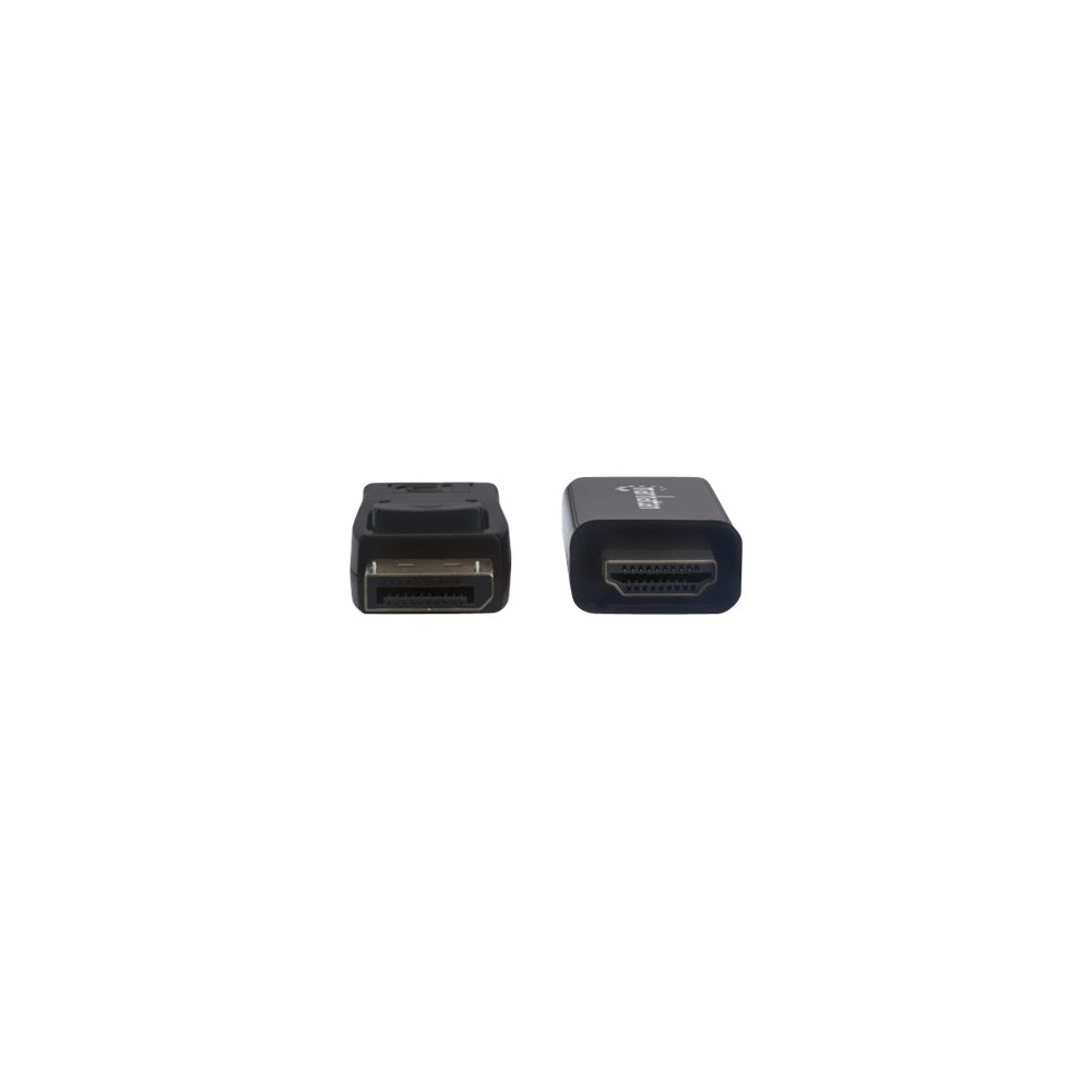 Produktbild för Manhattan DisplayPort 1.2 to HDMI Cable, 4K@60Hz, 1.8m, Male to Male, DP With Latch, Black, Not Bi-Directional, Three Year Warranty, Polybag - adapterkabel - DisplayPort / HDMI - 1.8 m