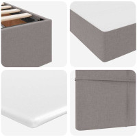 Produktbild för LED förvaringssäng med madrass Taupe 200 x 200 cm Tyg