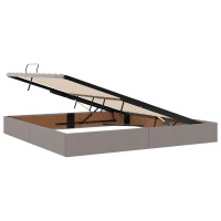 Produktbild för LED förvaringssäng med madrass Taupe 200 x 200 cm Tyg