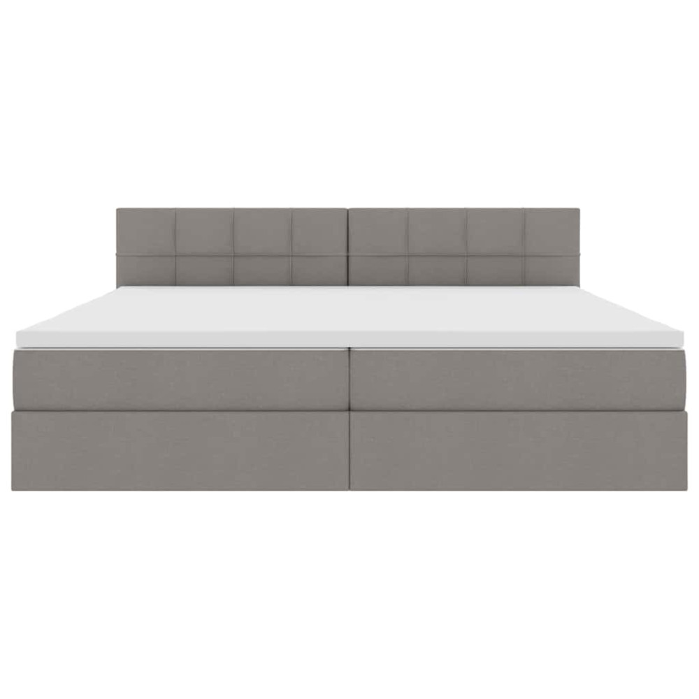 Produktbild för LED förvaringssäng med madrass Taupe 200 x 200 cm Tyg