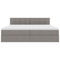 Produktbild för LED förvaringssäng med madrass Taupe 200 x 200 cm Tyg
