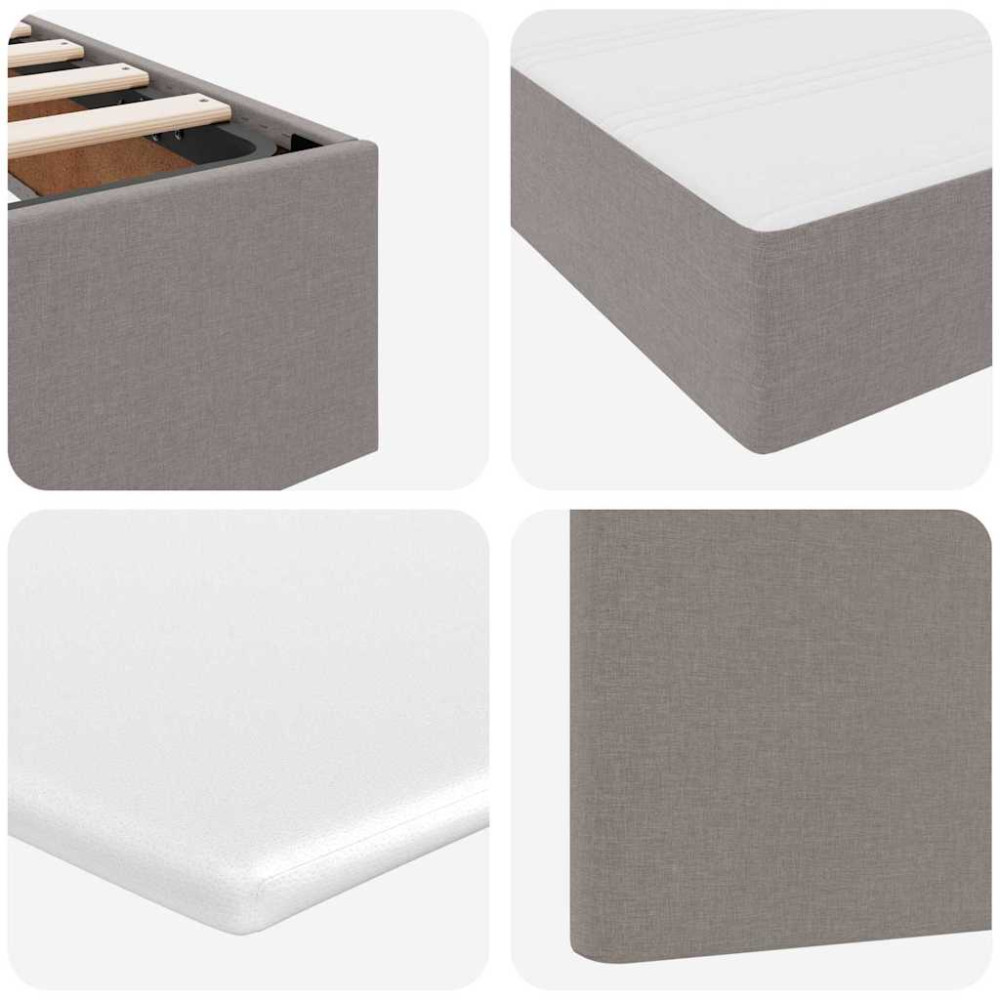 Produktbild för LED förvaringssäng med madrass Taupe 200 x 200 cm Tyg