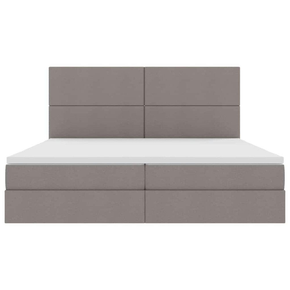 Produktbild för LED förvaringssäng med madrass Taupe 200 x 200 cm Tyg