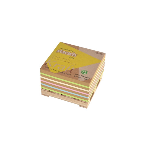 Stick´n´Find Stick'n Notes kraftblock 76 x 76 mm, 5 färger, 400 kort. Sti...