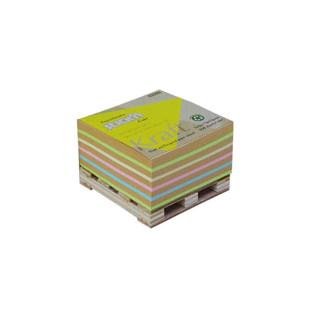 Produktbild för Stick'n Notes kraftblock 76 x 76 mm, 5 färger, 400 kort. Sti...