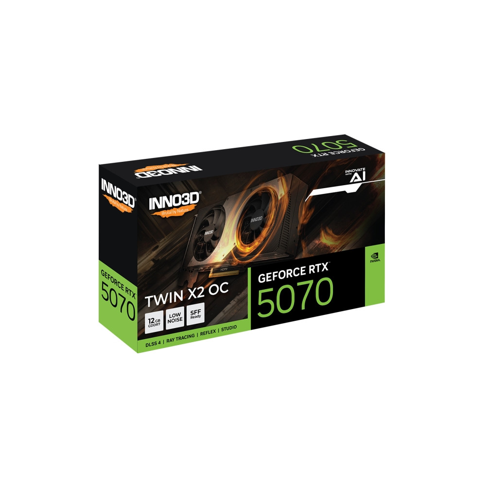 Produktbild för Inno3D GeForce RTX 5070 TWIN X2 OC - grafikkort - GeForce RTX 5070 - 12 GB