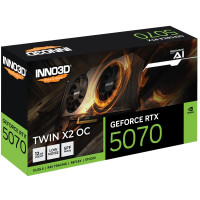 Produktbild för Inno3D GeForce RTX 5070 TWIN X2 OC - grafikkort - GeForce RTX 5070 - 12 GB