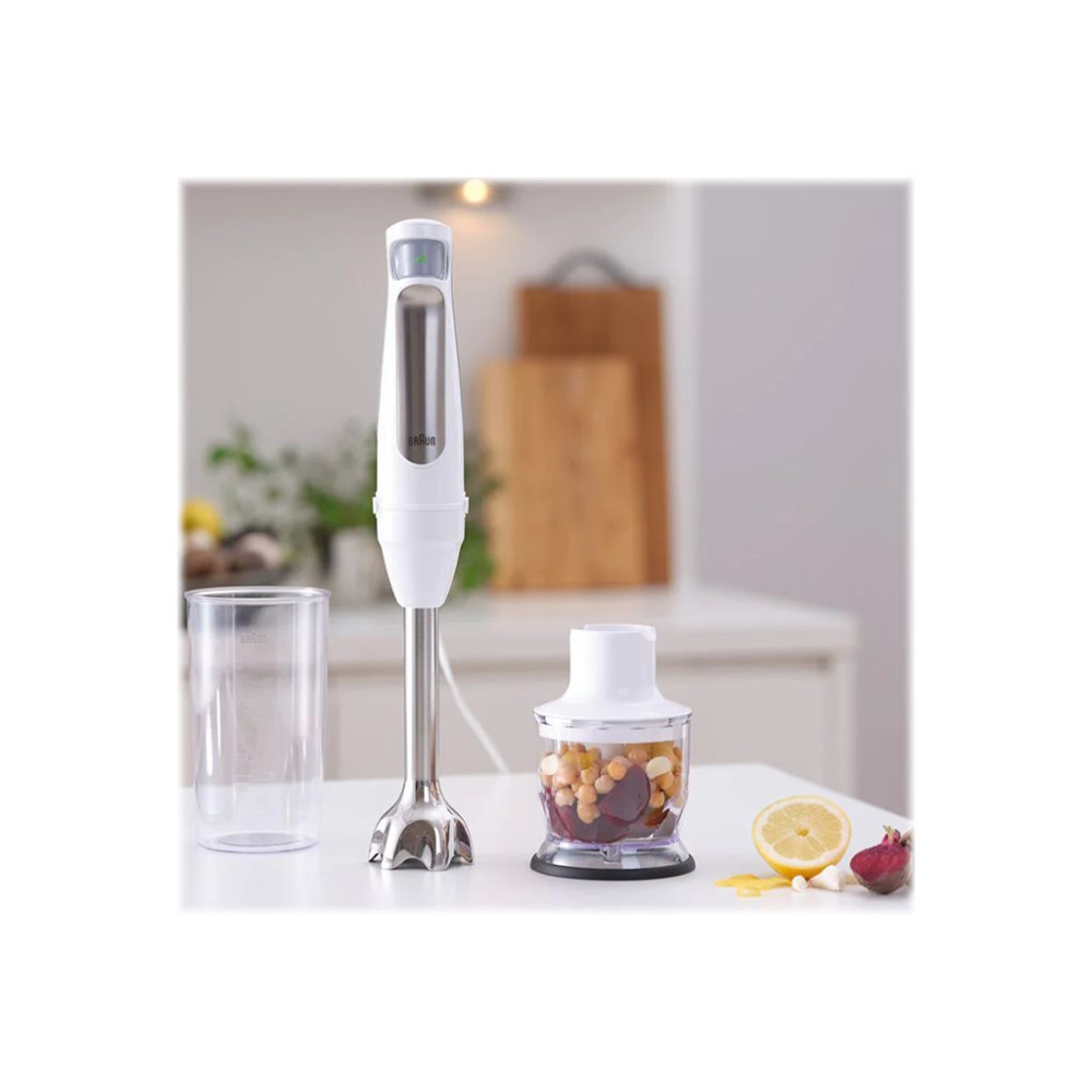 Produktbild för Braun Multiquick 7 MQ7020 WH - handmixer - premiumvitt/borstat rostfritt stål