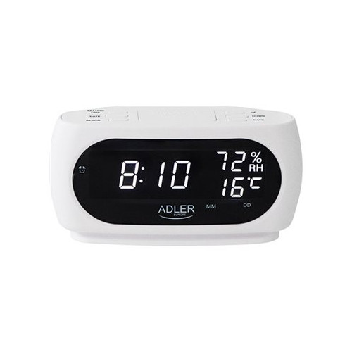 ADLER ADLER - väckarklocka - elektronisk - skrivbord - vit