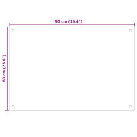 Produktbild för Köksskydd 2 pcs Vit 90 x 60 cm härdat glas