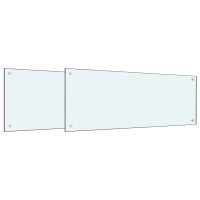 Produktbild för Köksskydd 2 pcs Vit 100 x 40 cm härdat glas
