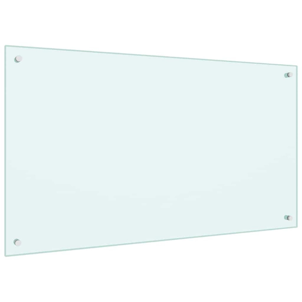 Produktbild för Köksskydd 2 pcs Vit 100 x 60 cm härdat glas