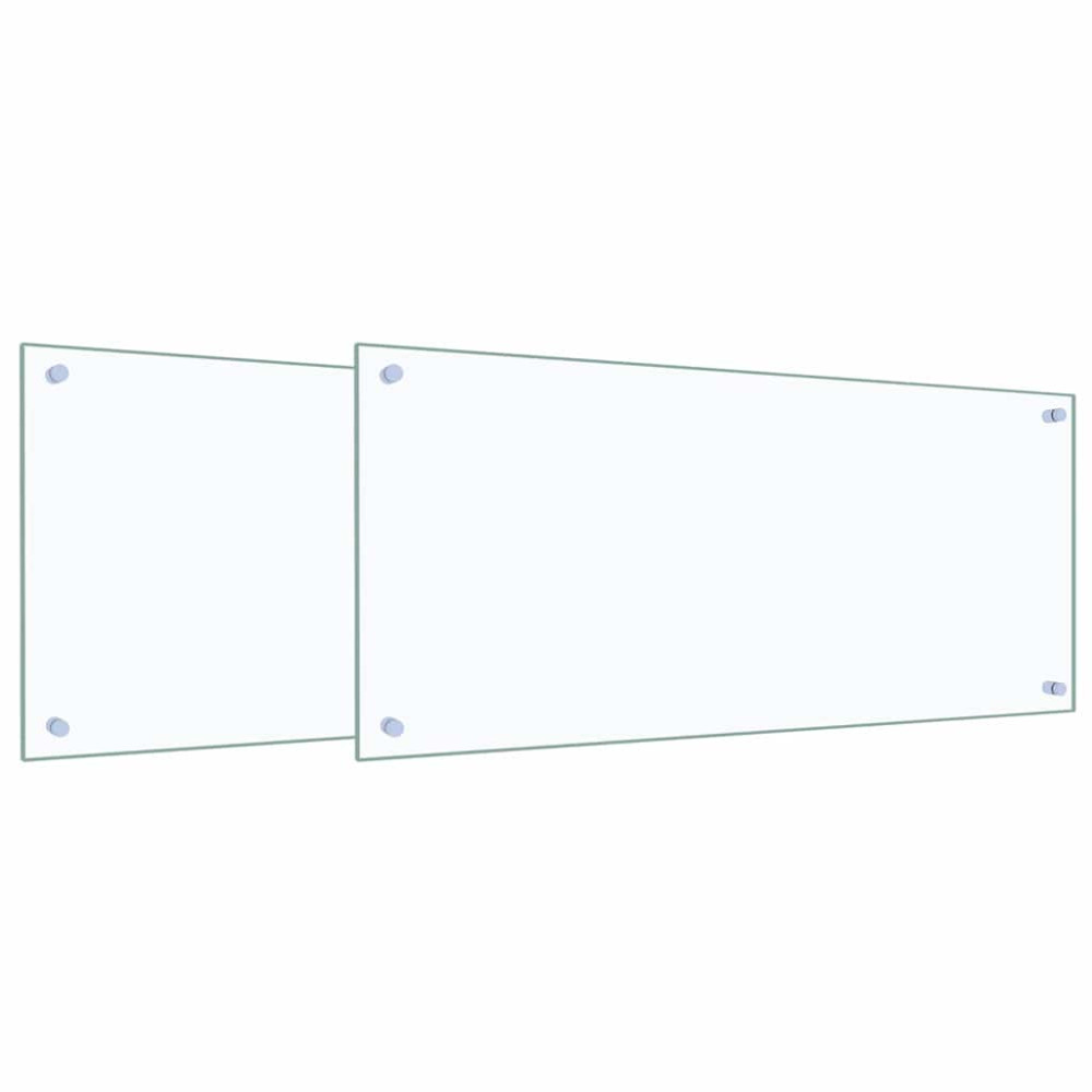 Produktbild för Köksskydd 2 pcs Transparent 90 x 40 cm härdat glas