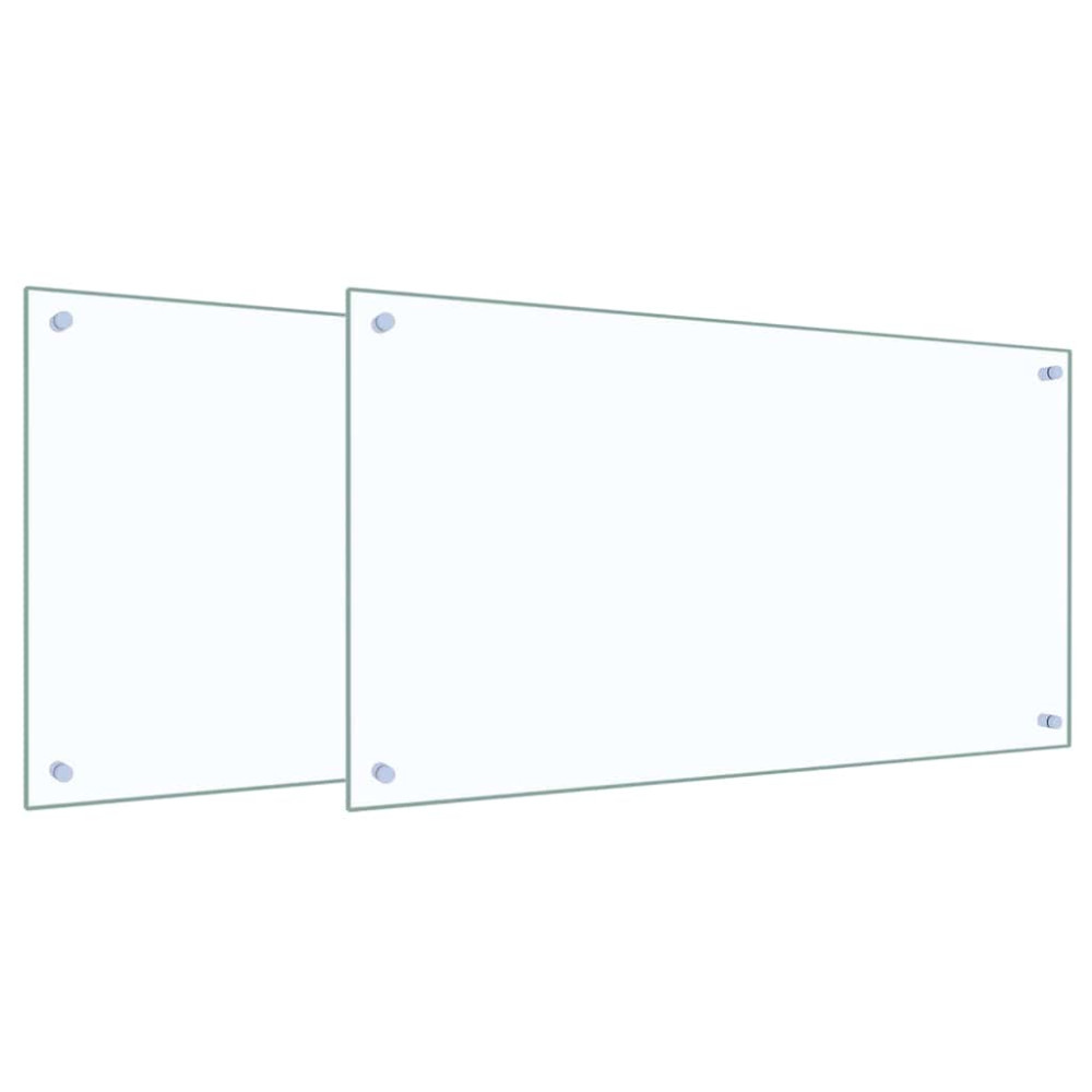 Produktbild för Köksskydd 2 pcs Transparent 90 x 50 cm härdat glas