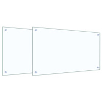 Produktbild för Köksskydd 2 pcs Transparent 90 x 50 cm härdat glas