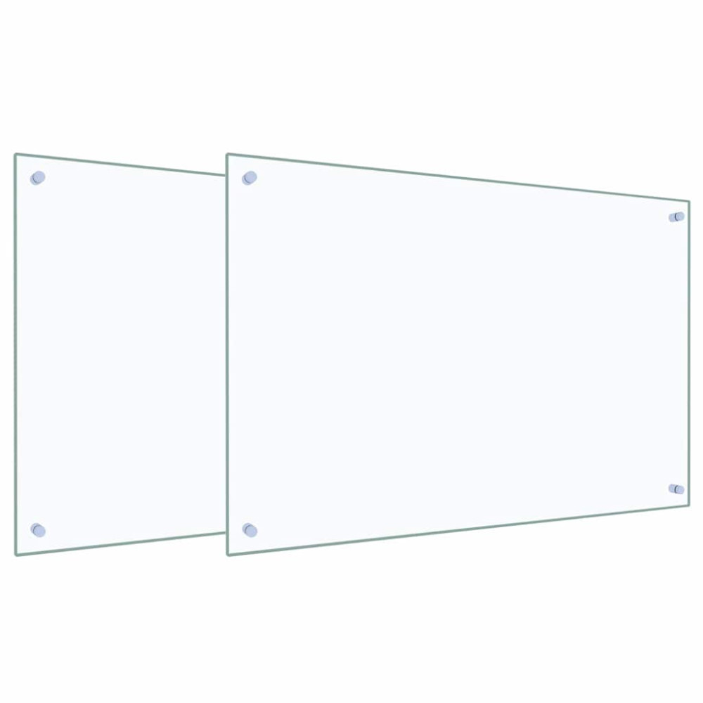 Produktbild för Köksskydd 2 pcs Transparent 90 x 60 cm härdat glas