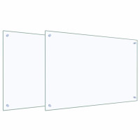 Produktbild för Köksskydd 2 pcs Transparent 90 x 60 cm härdat glas