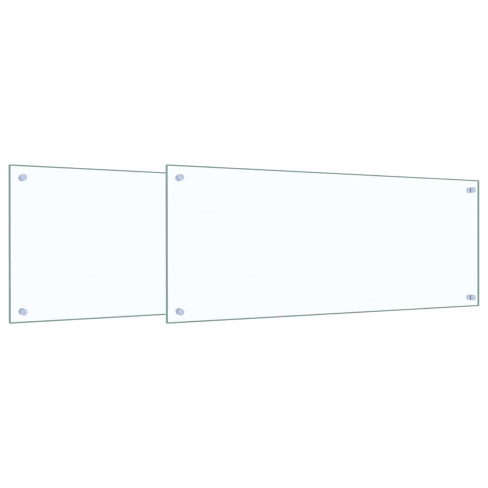 Produktbild för Köksskydd 2 pcs Transparent 100 x 40 cm härdat glas